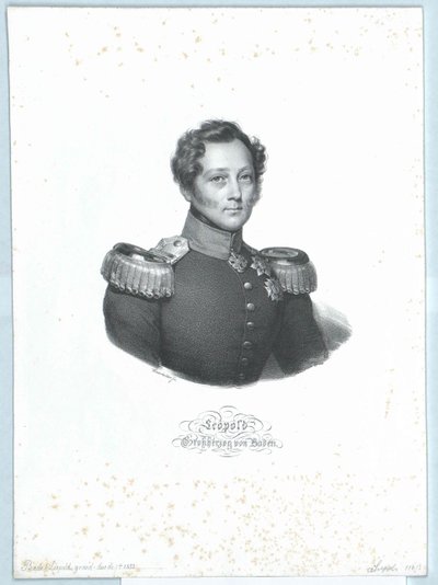 Storhertig av Baden Leopold (tryck) av Artist Unknown