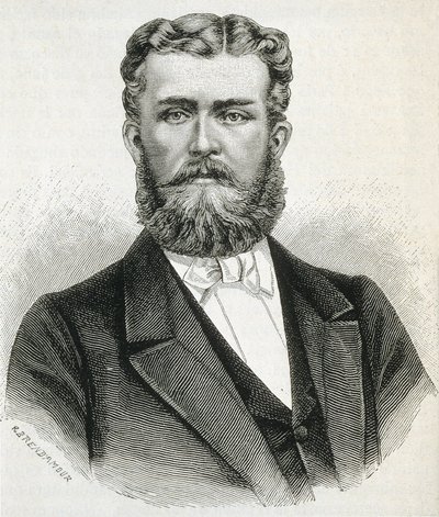HOHENZOLLERN-SIGMARINGEN, Leopold (1835-1905). Bror till kung Carol I av Rumänien och far till den blivande kung Ferdinand av Rumänien. Gravyr av Artist Unknown