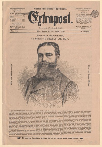 Hermann Sudermann (tryck) av Artist Unknown