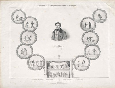 Johann Nestroy (tryck) av Artist Unknown