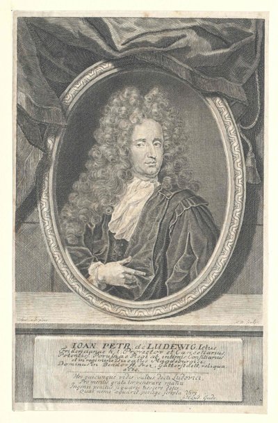 Johann Peter von Ludewig (tryck) av Artist Unknown