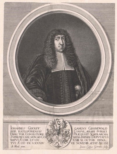 Johann Wolfgang Gruenewald (tryck) av Artist Unknown