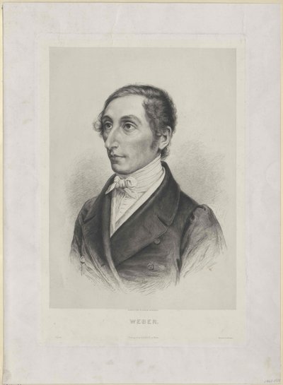 Karl Maria von Weber (tryck) av Artist Unknown
