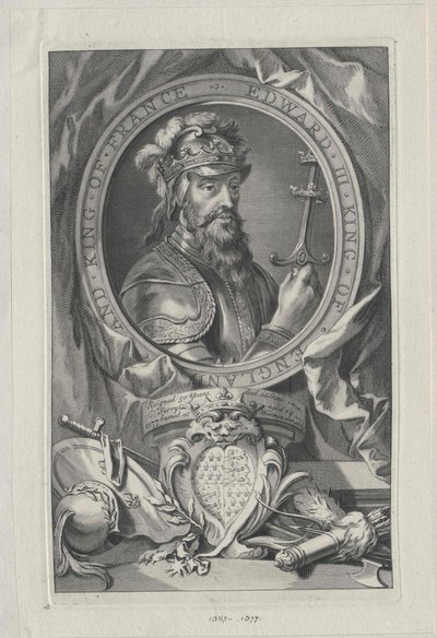 Kung av England Edward III (tryck) av Artist Unknown