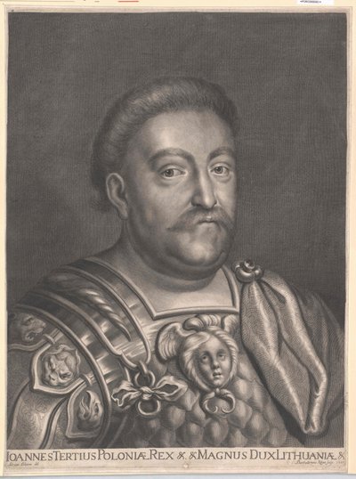 Kung av Polen Johann III Sobieski (tryck) av Artist Unknown