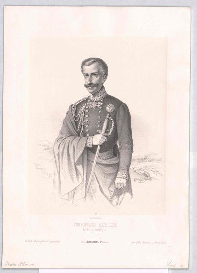 Kung av Sardinien Karl Albert av Artist Unknown