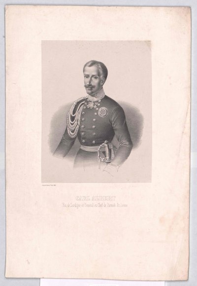 Kung av Sardinien Karl Albert av Artist Unknown