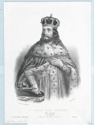 Kung av Serbien Stephen Urosch II av Artist Unknown