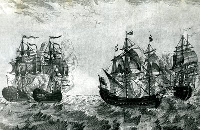 Le Maure närmar sig Ruby: Akilles i kamp mot Royal Oak (gravyr) av Artist Unknown