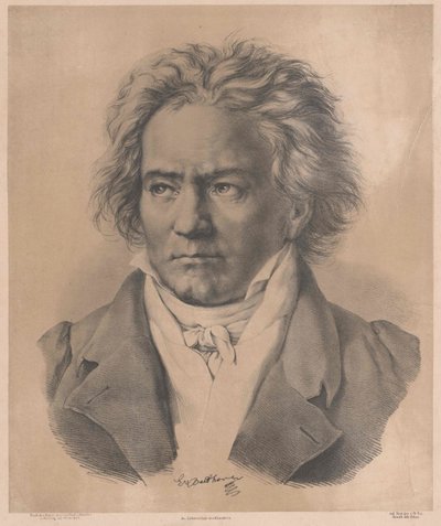 Ludwig van Beethoven (tryck) av Artist Unknown