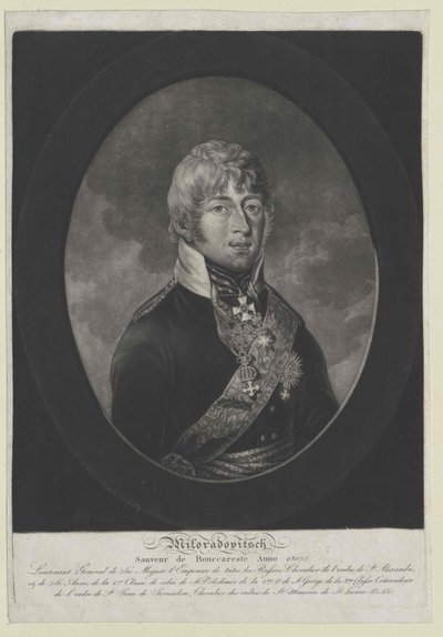 Mikhail Andreyevich greve Miloradovich av Artist Unknown