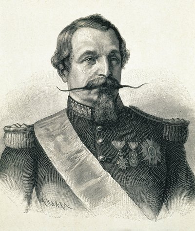 NAPOLEON III, Charles-Louis Napoleon Bonaparte (1808-1873). President i den andra republiken (1848-1852) och kejsare av Frankrike (1852-1870). Porträtt av Napoleon III. Gravyr. av Artist Unknown