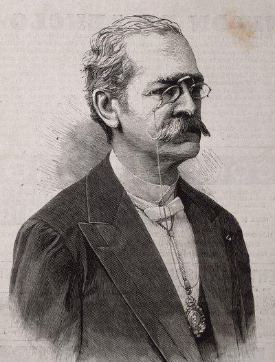 PALMA, Ricardo (1833-1919). Peruansk författare, forskare, bibliotekarie och politiker. Gravyr. av Artist Unknown