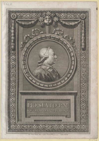 Påve Pius VI (tryck) av Artist Unknown