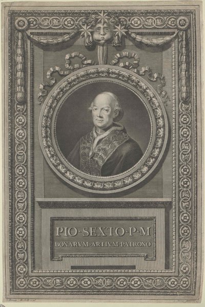 Påve Pius VI (tryck) av Artist Unknown