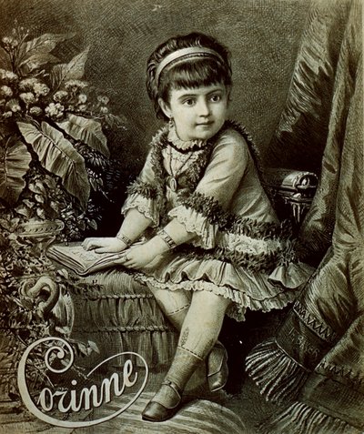 Porträtt av Corinne, en barnskådespelare av Artist Unknown