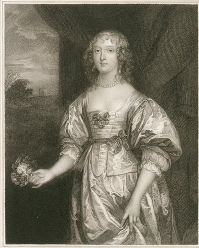 Porträtt av Elizabeth Cecil (gravyr) av Artist Unknown