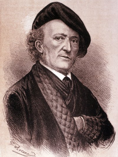 Porträtt av Wilhelm Richard Wagner (etsning) av Artist Unknown