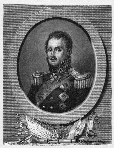 Porträtt av Marechal greve Louis Adolphe Pierre zu Sayn Wittgenstein - av Artist Unknown