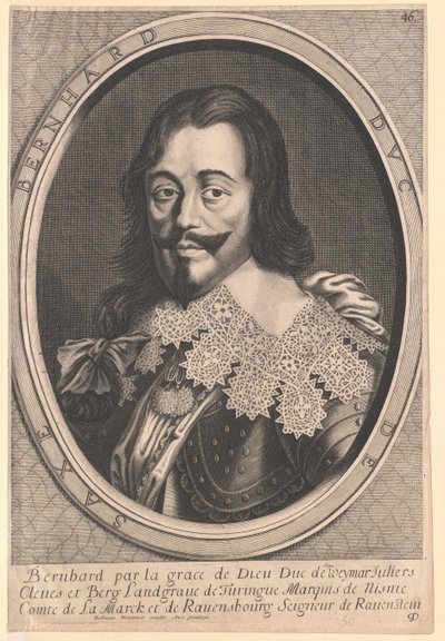 Prins av huset Sachsen-Weimar Bernard (tryck) av Artist Unknown