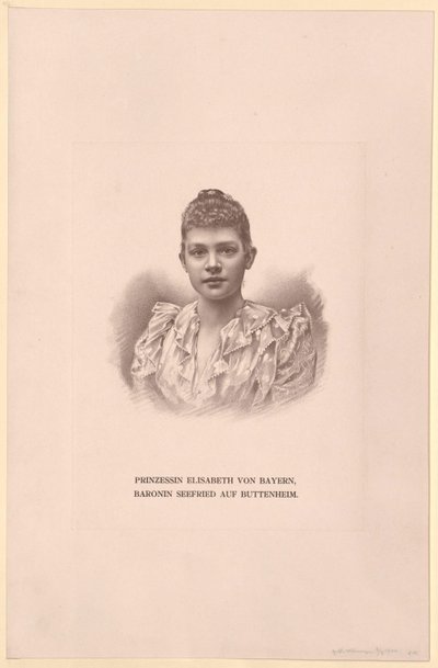 Prinsessan av Bayern Elisabeth (tryck) av Artist Unknown