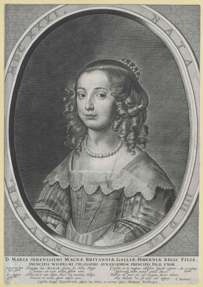Prinsessan av England Mary (tryck) av Artist Unknown