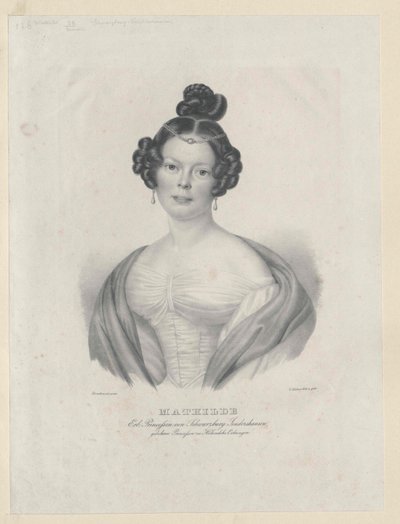 Prinsessa av Hohenlohe-Oehringen Mathilde av Artist Unknown