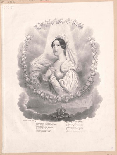 Prinsessan av Savojen Christine (tryck) av Artist Unknown