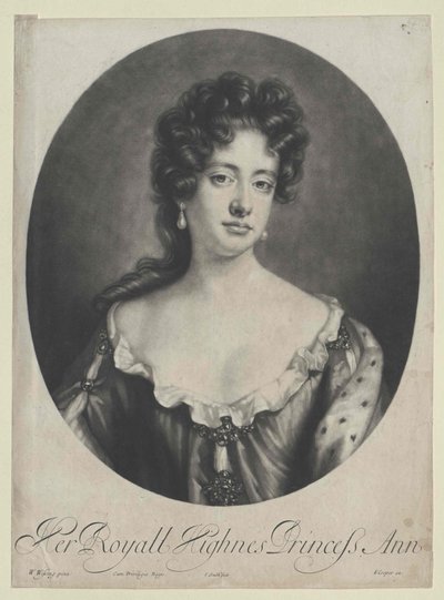 Drottning av England Anne (tryck) av Artist Unknown