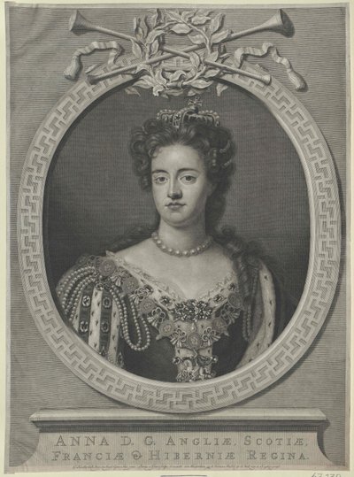 Drottning av England Anne (tryck) av Artist Unknown