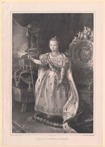Drottning av Spanien Isabella II av Artist Unknown