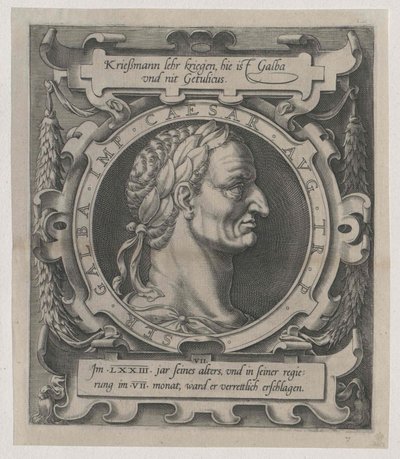 Romerske kejsaren Galba (tryck) av Artist Unknown