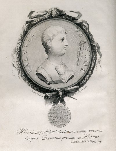 SALLUST (86-35 F.KR.). Romersk historiker. Gravyr. av Artist Unknown