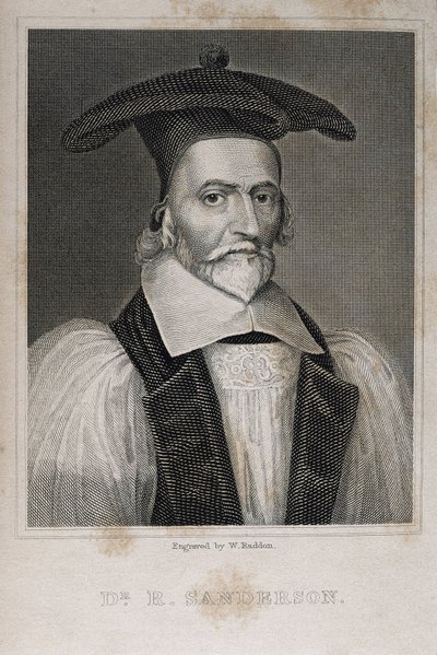 SANDERSON, Robert (1587-1663). Engelsk teolog och kasuistiker. Gravyr. av Artist Unknown