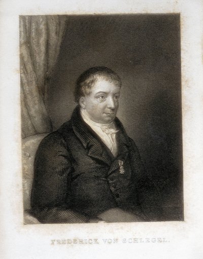 SCHLEGEL, Friedrich von (1772-1829). Tysk poet, kritiker och vetenskapsman. Kritisk ledare för den tyska romantiken. Gravyr. av Artist Unknown