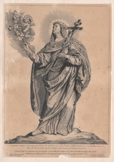 Heliga Lidwina av Schiedam av Artist Unknown