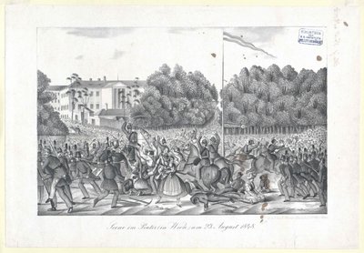 Scen på Prater (i Wien) kl. 23. augusti 1848 av Artist Unknown