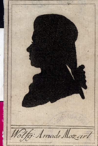 Silhuett av Wolfgang Amadeus Mozart av Artist Unknown