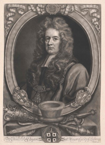 Sir Robert Clayton (tryck) av Artist Unknown