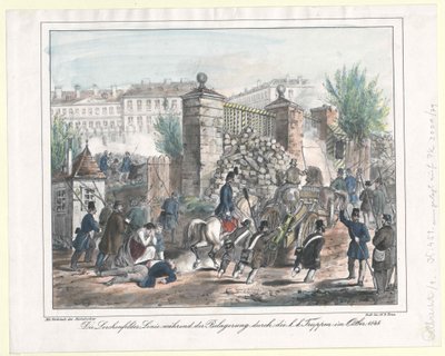 Lerchenfelderlinjen under belägringen av de k. k. trupperna i oktober 1848 av Artist Unknown