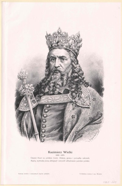 Den store kungen av Polen Kasimir III av Artist Unknown