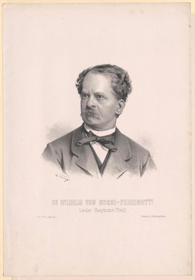 Wilhelm Bossi-Fedrigotti av Belmonte (tryck) av Artist Unknown