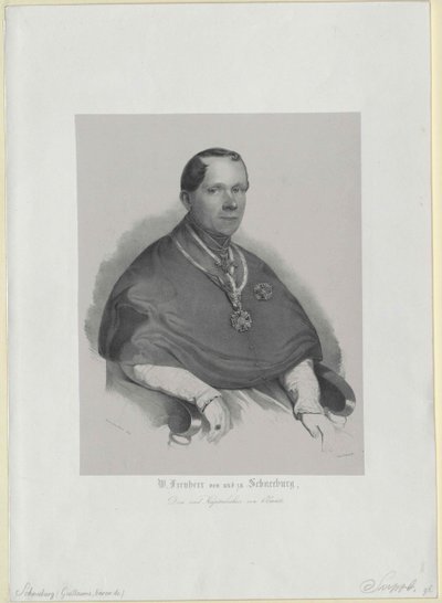 Wilhelm baron Schneeburg till Salthaus och disk av Artist Unknown