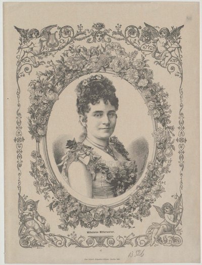 Wilhelmine Mitterwurzer (tryck) av Artist Unknown