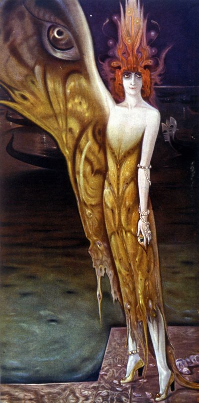 Porträtt av Marchesa (Marquise) Luisa Casati (1881-1957), av Arturo Martini (1885-1947) 1912. av Arturo Martini