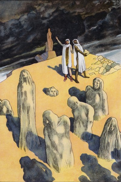 Prometheus skapar människan av lera (färg litho) av Artus Scheiner