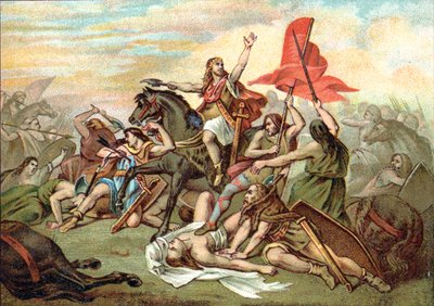 Slaget vid Tolbiac (omvandlingen av Clovis) av Ary (after) Scheffer