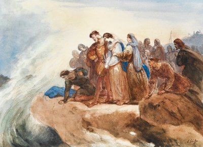 Illustration till balladen Der Taucher The Diver av Friedrich Schiller. av Ary Scheffer