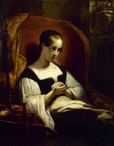 Marguerite au rouet Gretchen vid spinnhjulet, ca. 1831. av Ary Scheffer