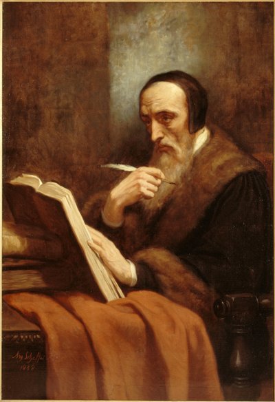 Porträtt av John Calvin 1509-1564, 1858. av Ary Scheffer